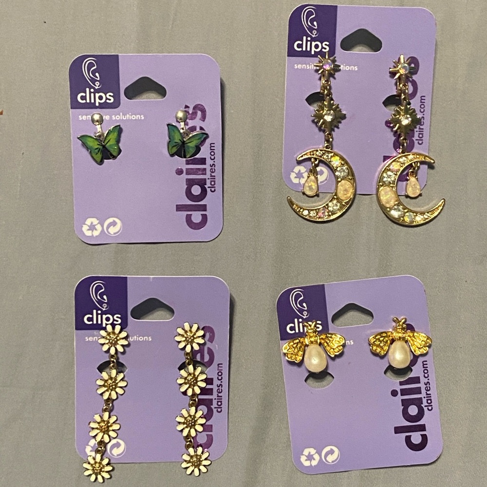 4 FOR PRICE OF 1 CLIP-ON EARRING BUNDLE ALL DEAD STOCK